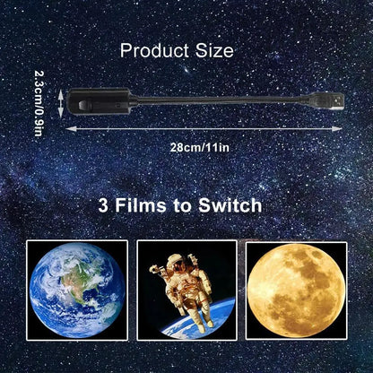 USB Galaxy Projector – Moon & Star Night Light