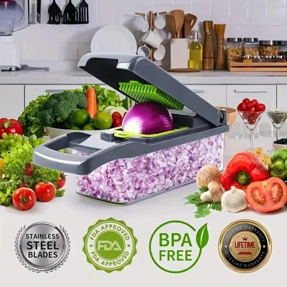 Multifunctional Vegetable Chopper – 14-in-1 Slicer Dicer