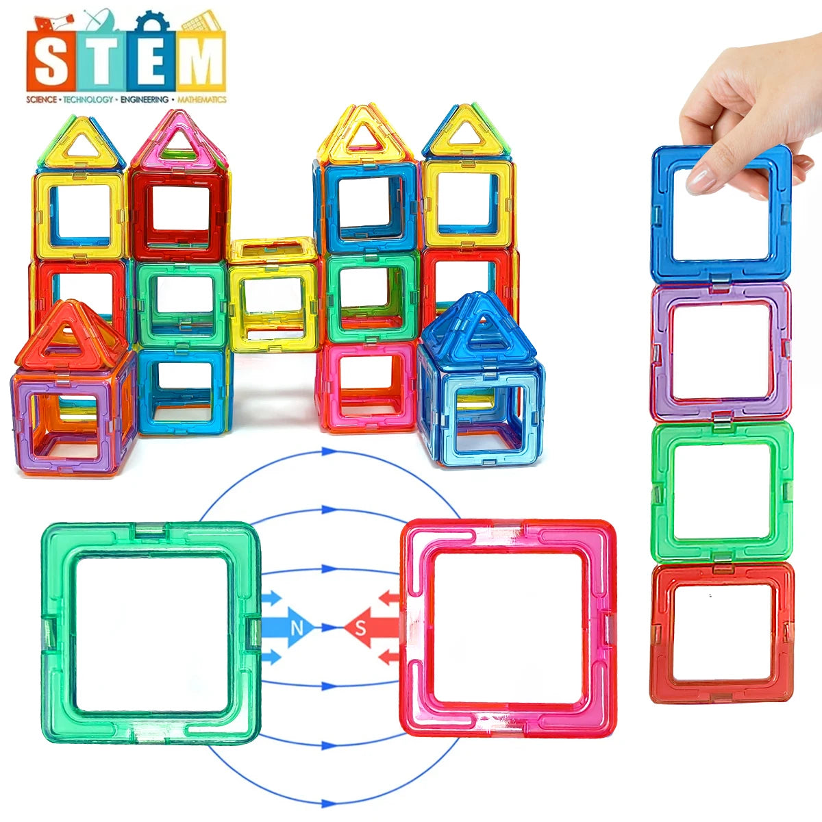 DIY Magnetic Building Blocks – STEM Construction Toy Set