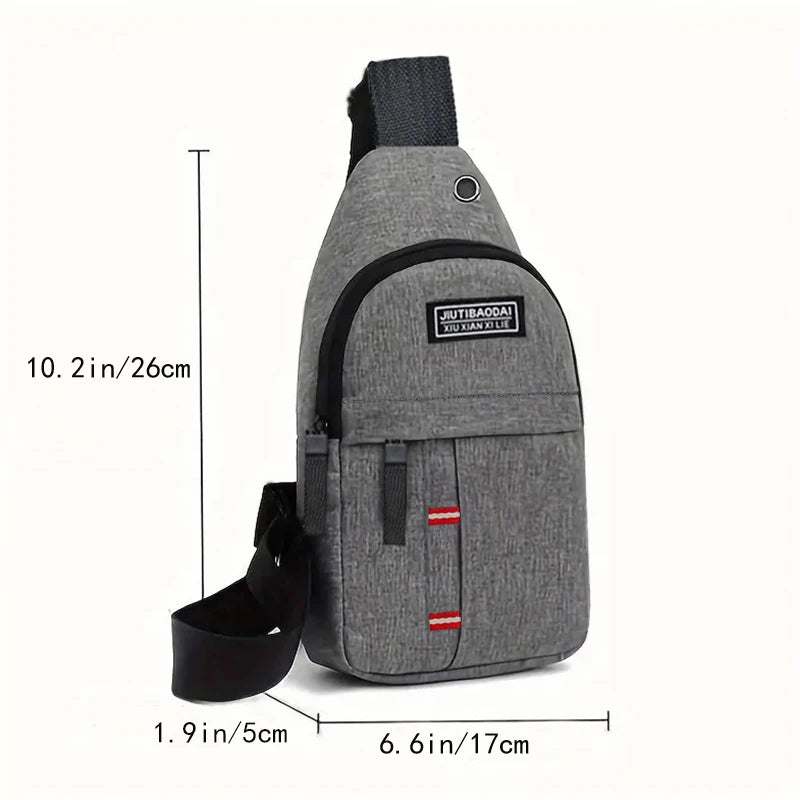 Unisex Chest Pocket Sling Bag – Adjustable Oxford Crossbody