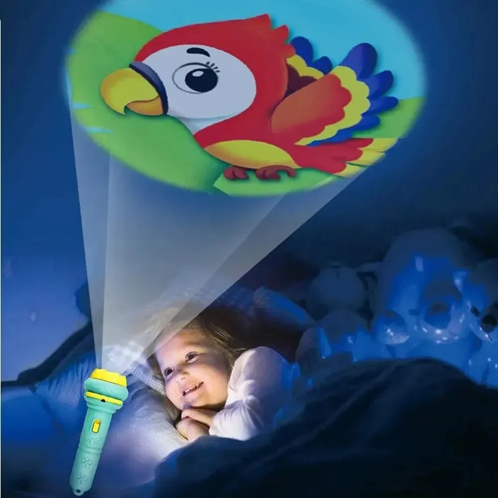 Kids Projector Flashlight – 10 Cards 80 Patterns Bedtime Toy