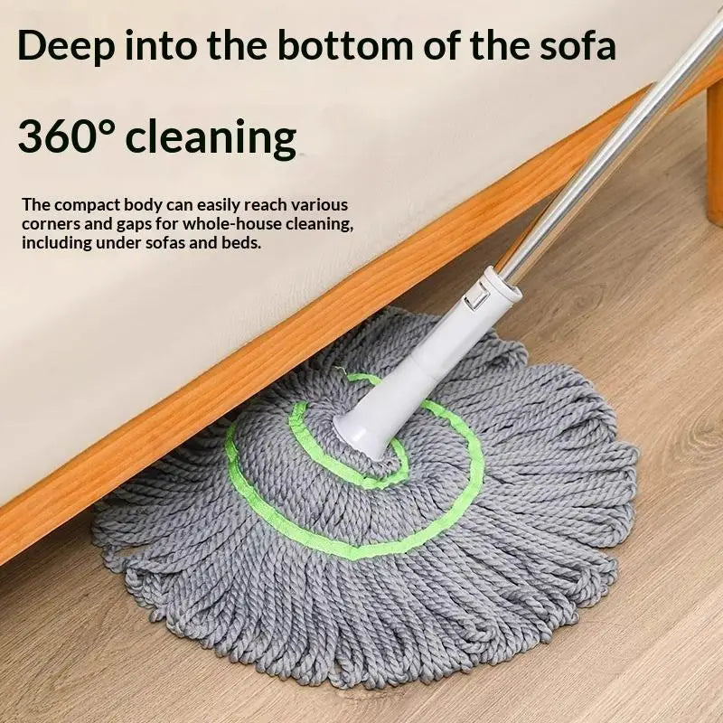 360° Self-Wringing Spin Mop – Hands-Free 2-in-1 Twist Mop