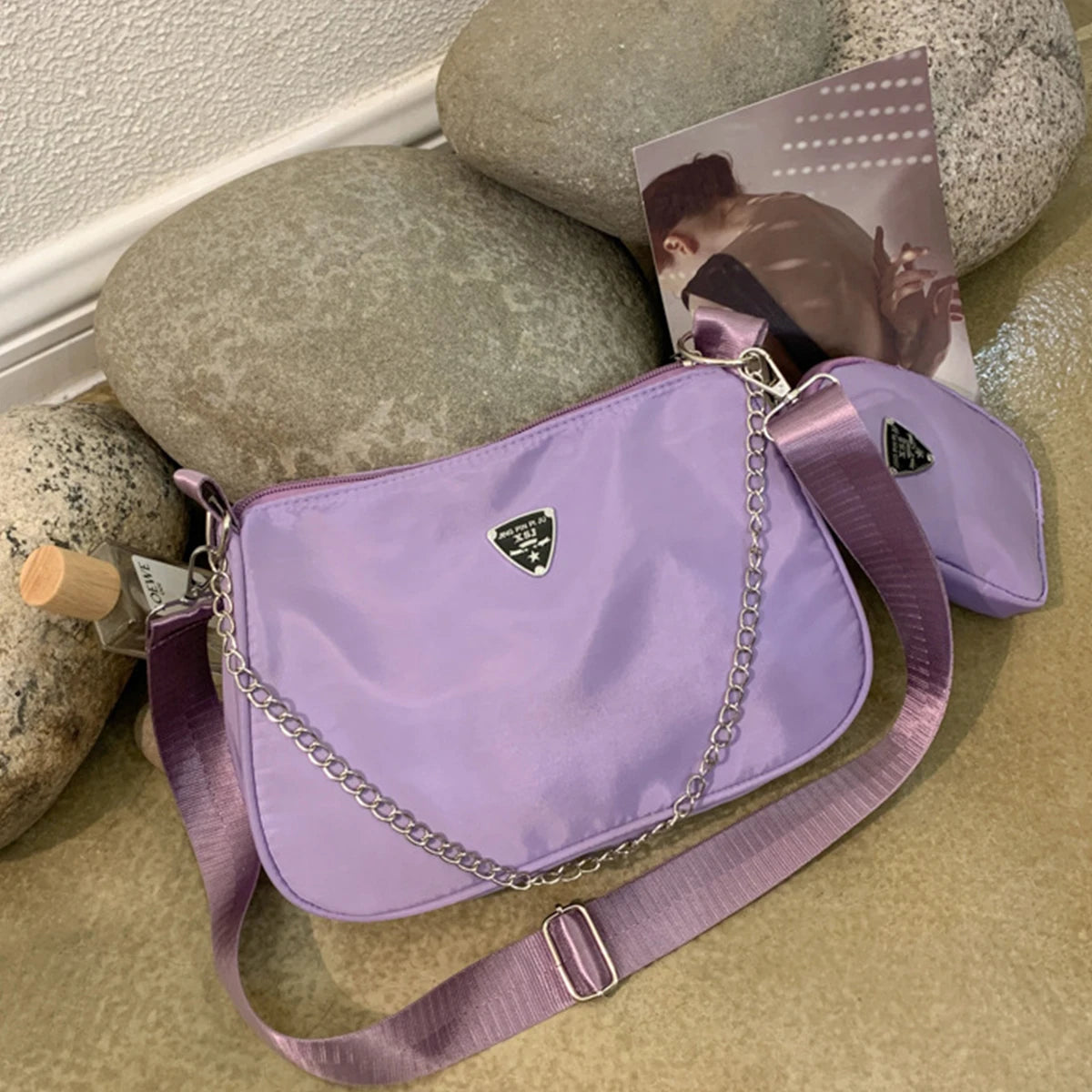 Women's Nylon Crossbody Bag – Casual Underarm Shoulder Bag