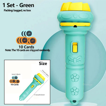 Kids Projector Flashlight – 10 Cards 80 Patterns Bedtime Toy