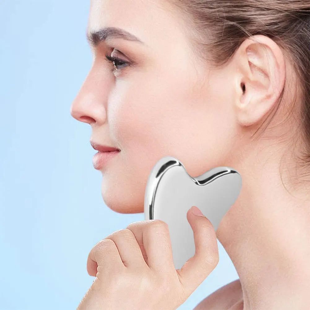 Stainless Steel Gua Sha Scraper – Face & Body Massage Tool