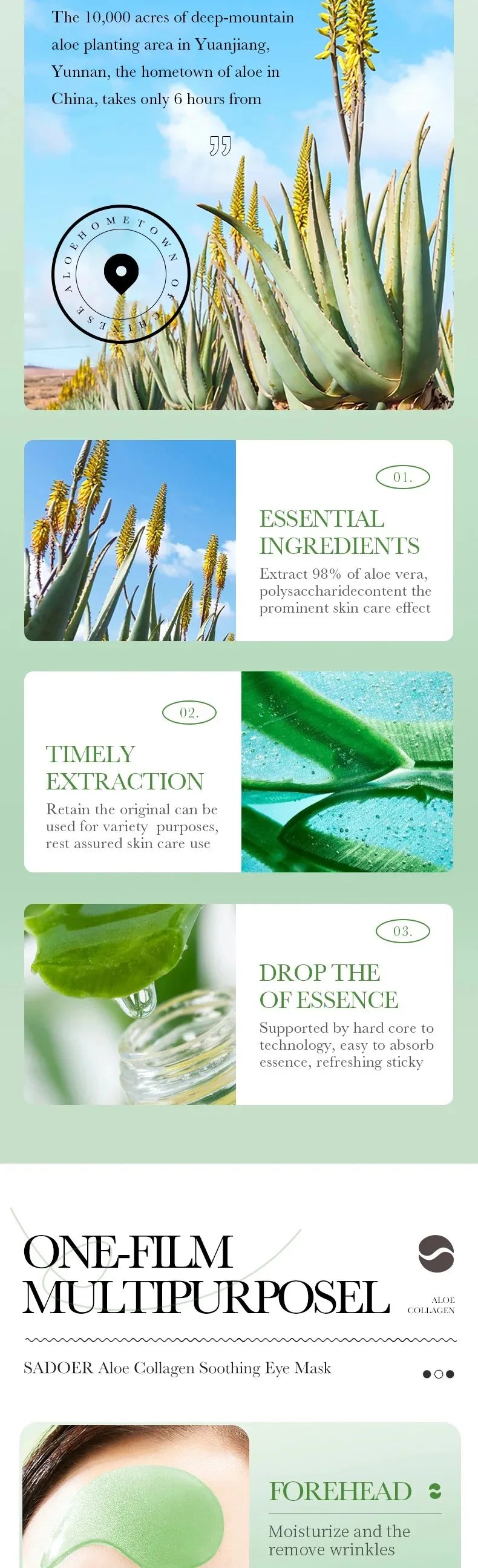 Aloe Vera Collagen Eye Mask – 60pcs Anti-Dark Circle Patches
