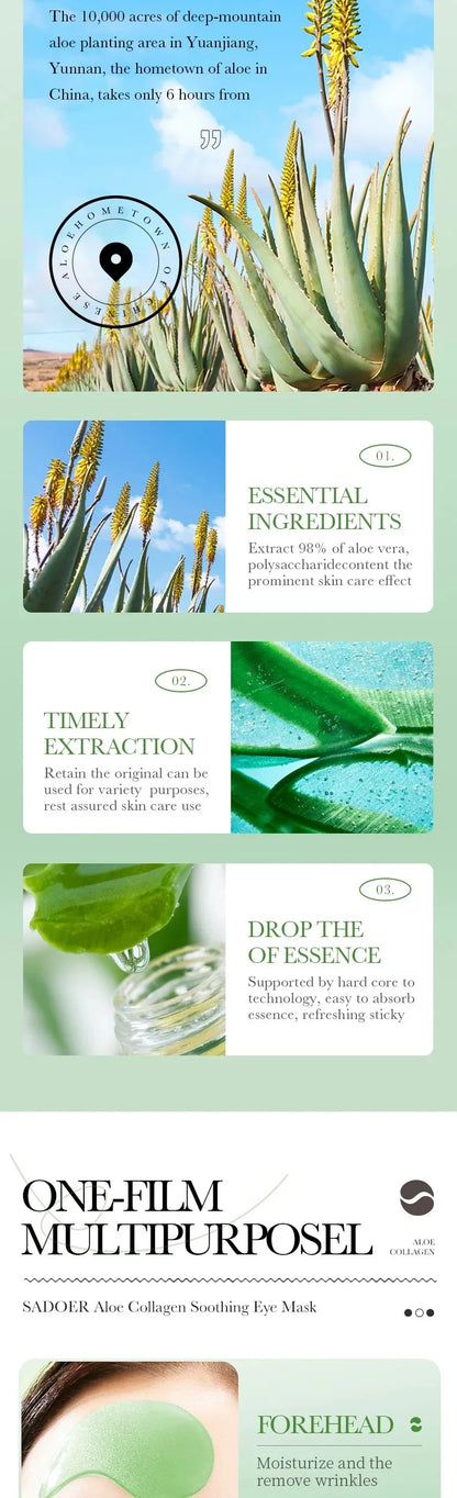 Aloe Vera Collagen Eye Mask – 60pcs Anti-Dark Circle Patches