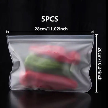 Silicone Food Storage Bags – Reusable Ziplock Leak-Proof Freezer Set