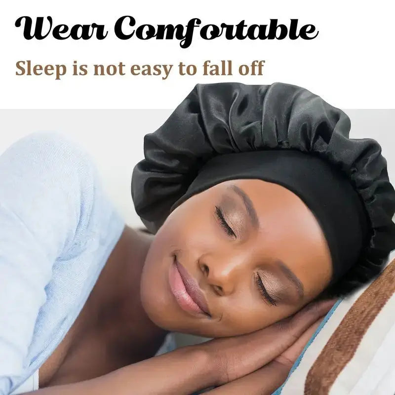 Satin Sleep Bonnet – Silky Hair Wrap Cap with Elastic Band