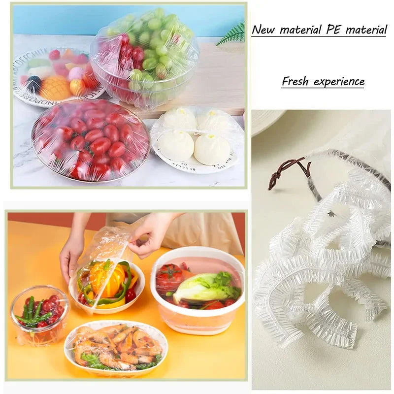 Reusable Elastic Bowl Covers – 100pcs Food Wrap Lids