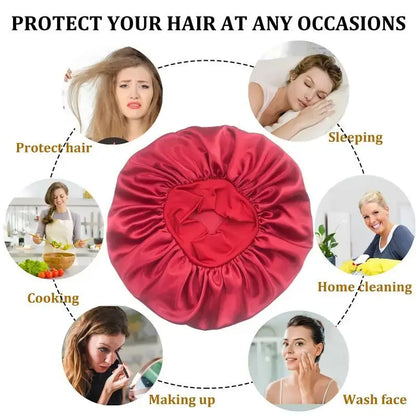 Satin Sleep Bonnet – Silky Hair Wrap Cap with Elastic Band