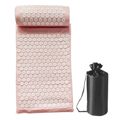 Acupressure Pillow & Mat Set – Neck Back Foot Massage with Bag