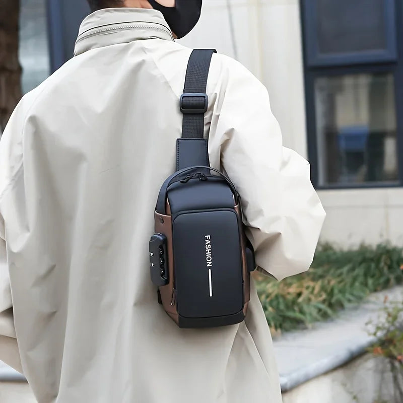 Men's Oxford Sling Bag – Crossbody Chest Pack with Phone Pocket