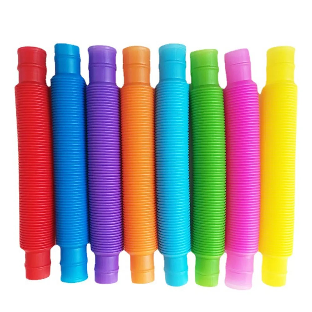 Pop Tubes Sensory Fidget Toy – 8-Pack Stretchable Tubes