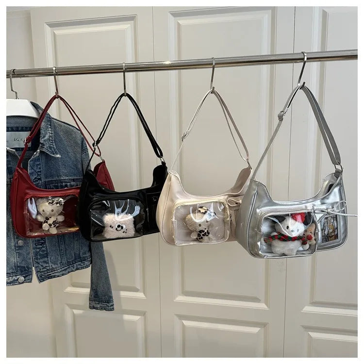 Y2K Transparent Ita Bag – Korean Harajuku Crossbody Purse