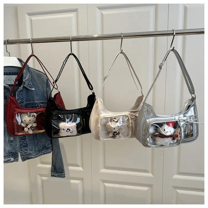 Y2K Transparent Ita Bag – Korean Harajuku Crossbody Purse