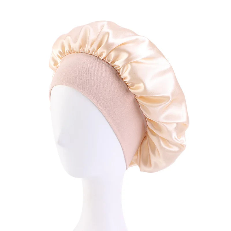 Satin Sleep Bonnet – Silky Hair Wrap Cap with Elastic Band