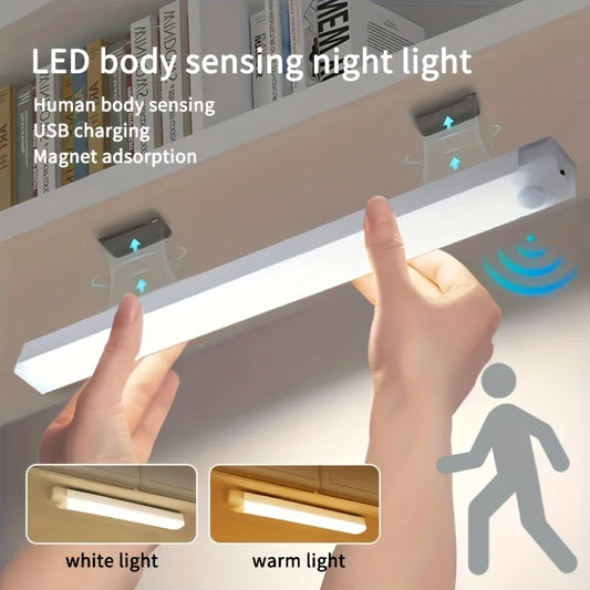 LED Motion Sensor Cabinet Light – Magnetic USB Dimmable Night Lamp