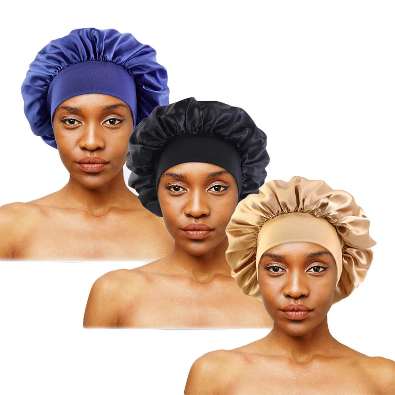 Satin Sleep Bonnet – Silky Hair Wrap Cap with Elastic Band