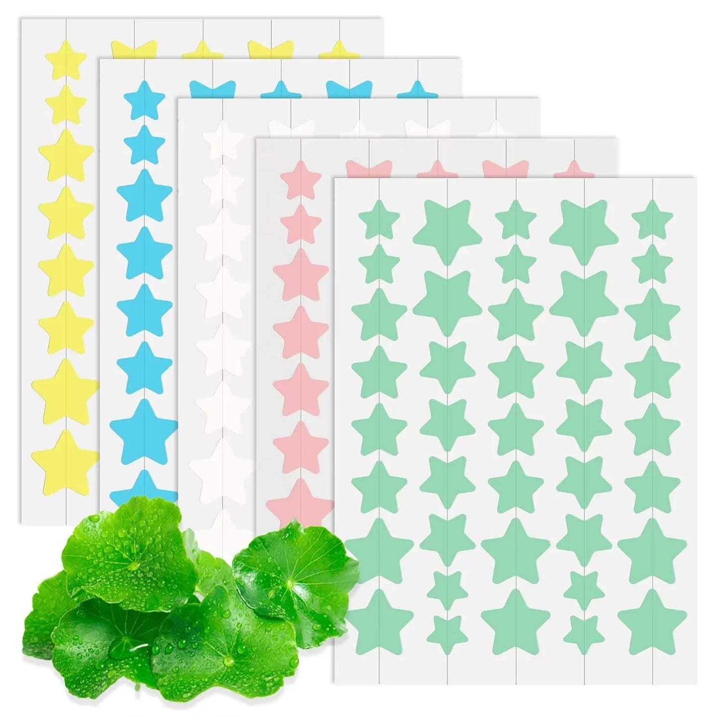 Star Hydrocolloid Acne Patches – 200pcs in 5 Cute Colors