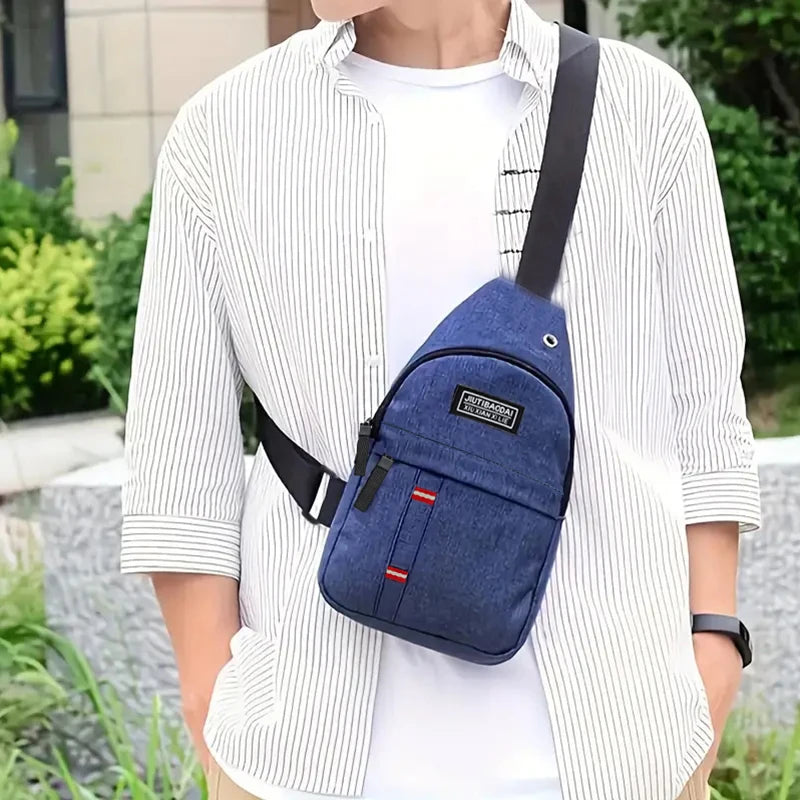 Unisex Chest Pocket Sling Bag – Adjustable Oxford Crossbody