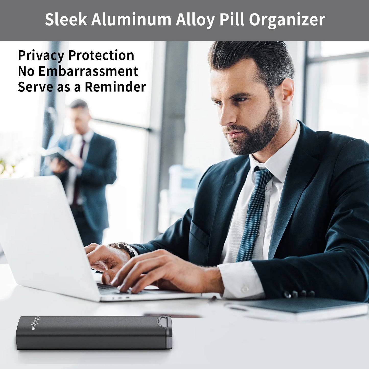 Serfeymi 7-Day Metal Pill Organizer – Weekly Travel Pill Case