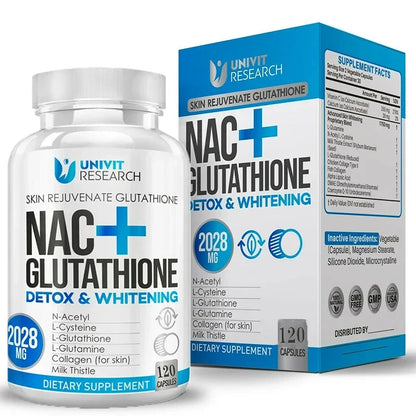 NAC + Glutathione Supplement – Antioxidant Detox, 120 Capsules
