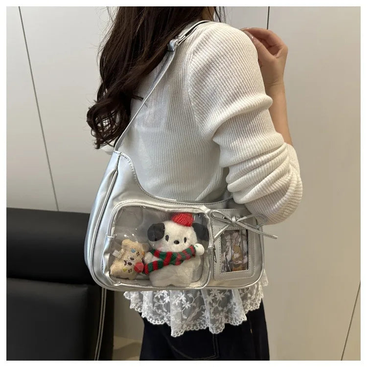 Y2K Transparent Ita Bag – Korean Harajuku Crossbody Purse