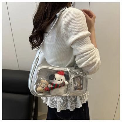 Y2K Transparent Ita Bag – Korean Harajuku Crossbody Purse