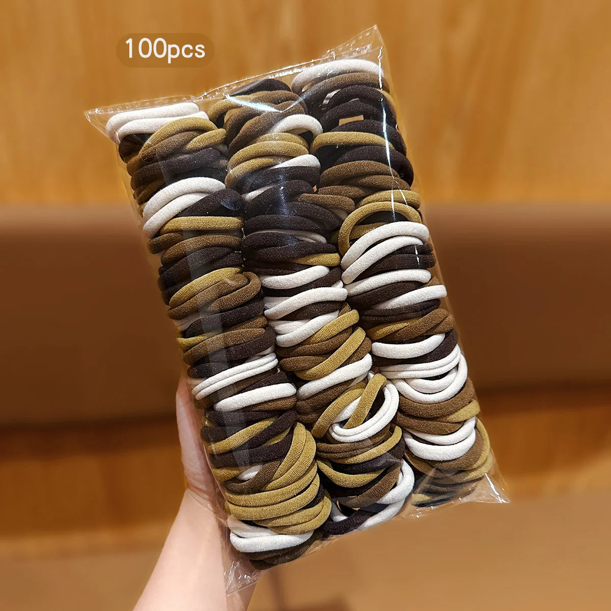 Korean Seamless Hair Ties – 100pcs Elastic Hair Bands