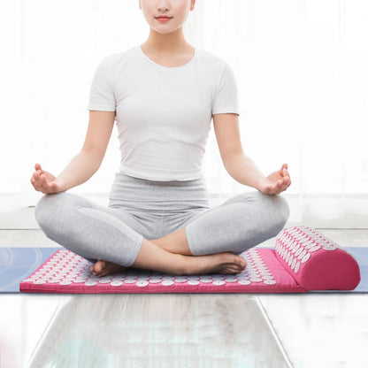 Acupressure Pillow & Mat Set – Neck Back Foot Massage with Bag