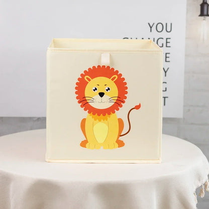 Kids Foldable Storage Cube Bins – Cartoon Toy Organizer