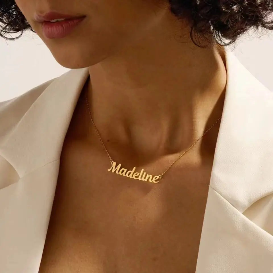 Personalized Name Necklace – Stainless Steel Custom Pendant