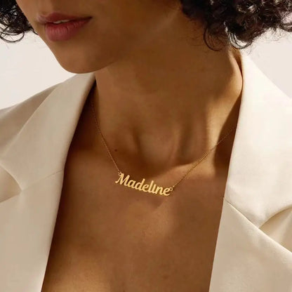 Personalized Name Necklace – Stainless Steel Custom Pendant