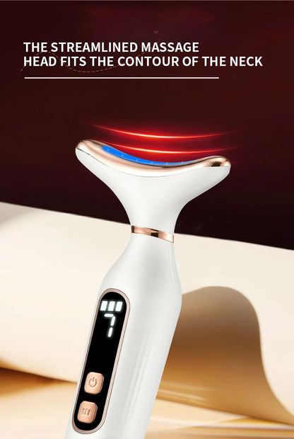Portable 7-Color LED Light Therapy Massager – Face & Neck Lifting
