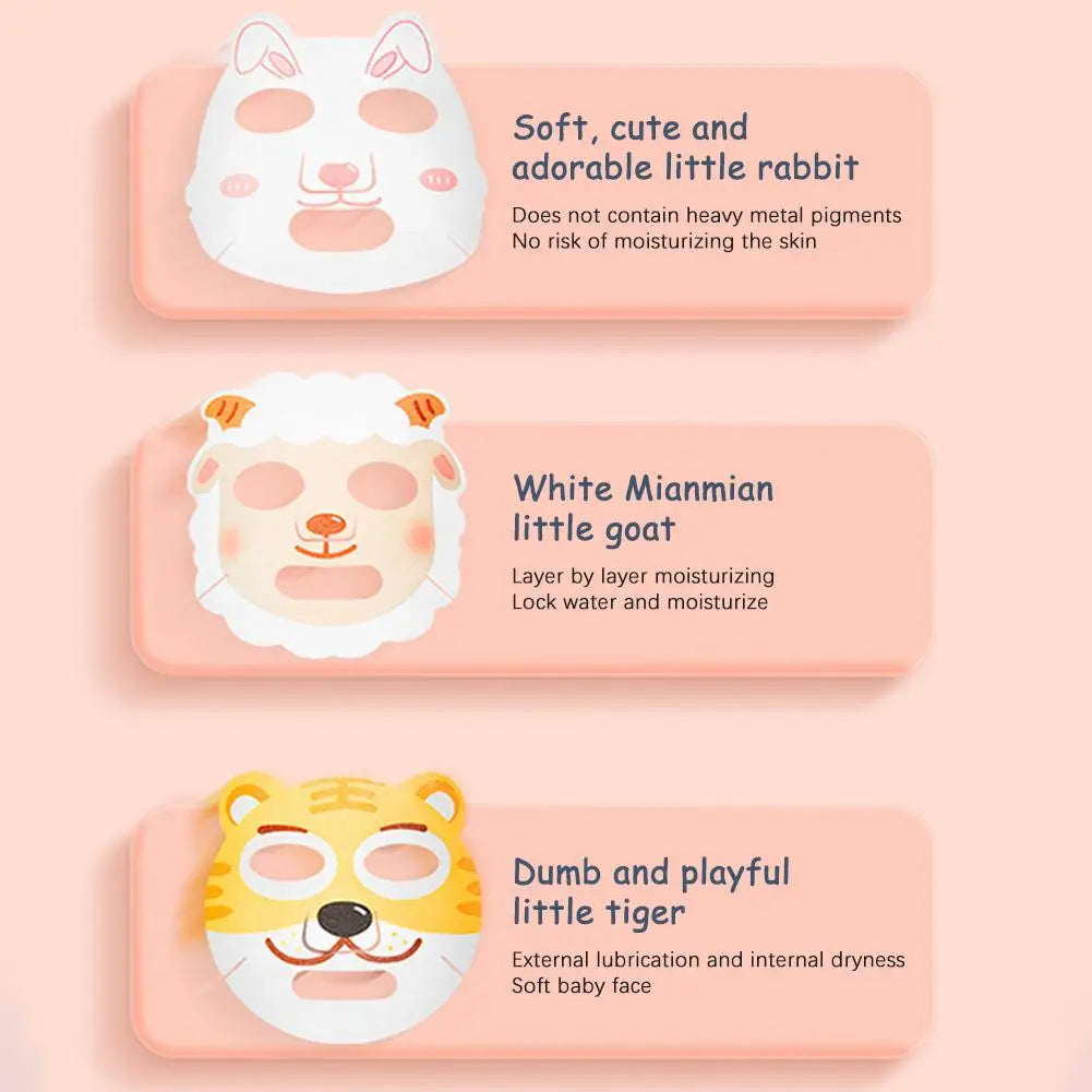 Cartoon Animal Sheet Masks – Kids Moisturizing Spa Face Masks