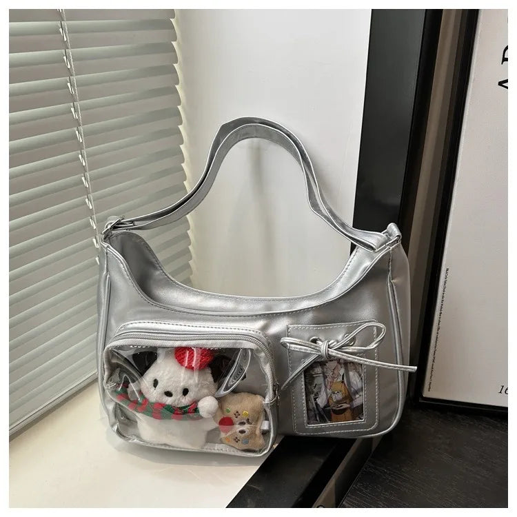 Y2K Transparent Ita Bag – Korean Harajuku Crossbody Purse