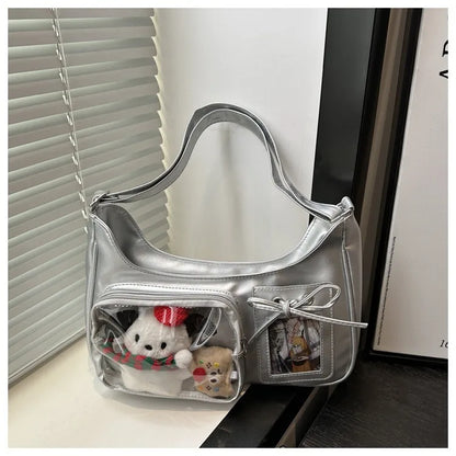 Y2K Transparent Ita Bag – Korean Harajuku Crossbody Purse