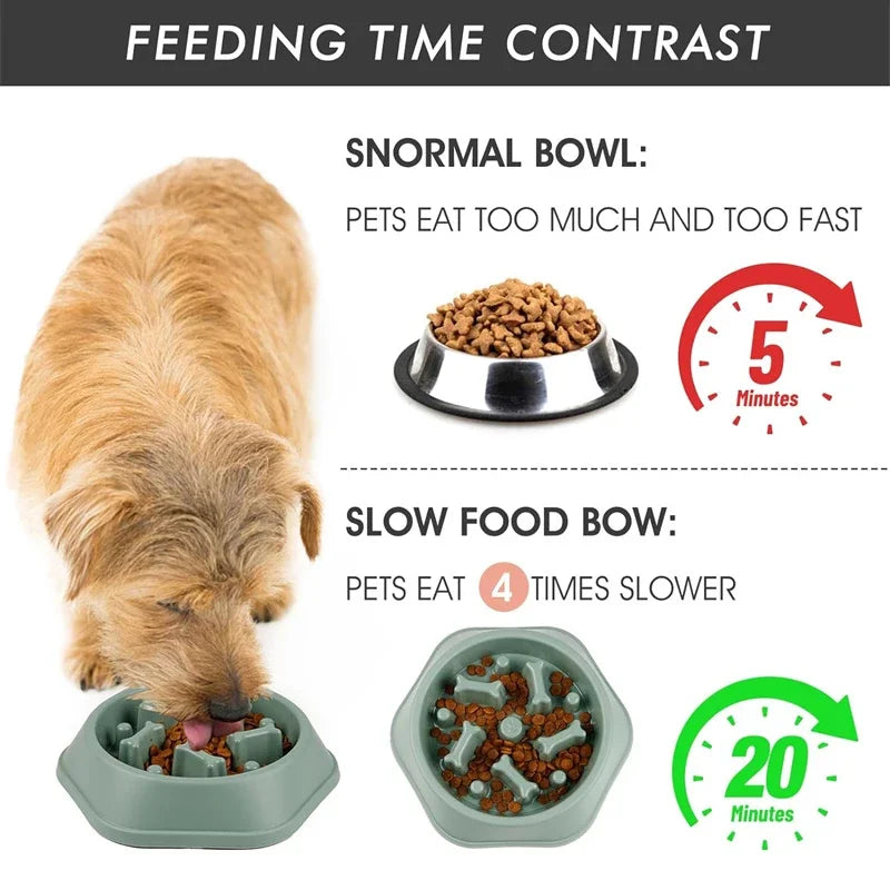 Slow Feeder Dog Bowl – Anti-Choke Non-Slip Puzzle Pet Dish