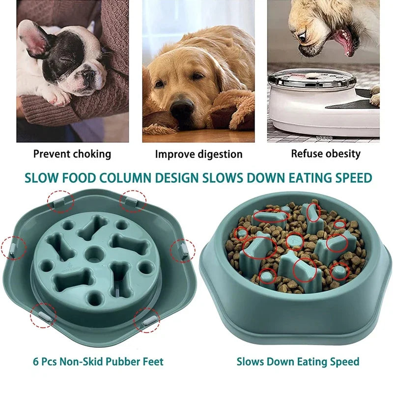 Slow Feeder Dog Bowl – Anti-Choke Non-Slip Puzzle Pet Dish