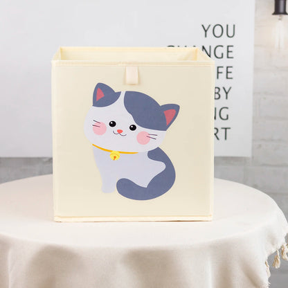 Kids Foldable Storage Cube Bins – Cartoon Toy Organizer