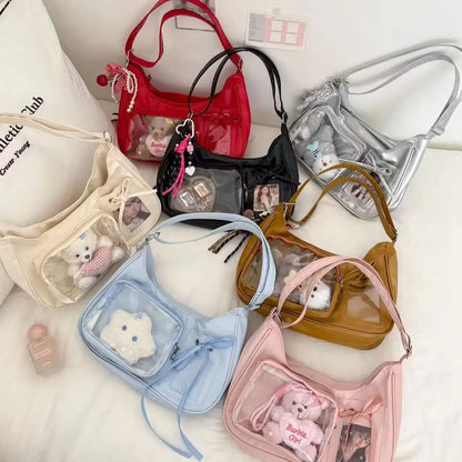 Y2K Transparent Ita Bag – Korean Harajuku Crossbody Purse