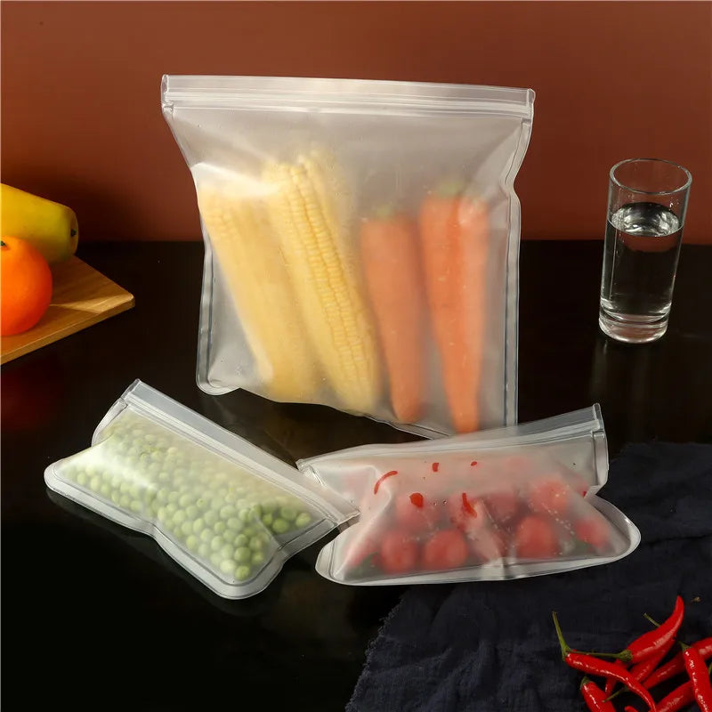Silicone Food Storage Bags – Reusable Ziplock Leak-Proof Freezer Set