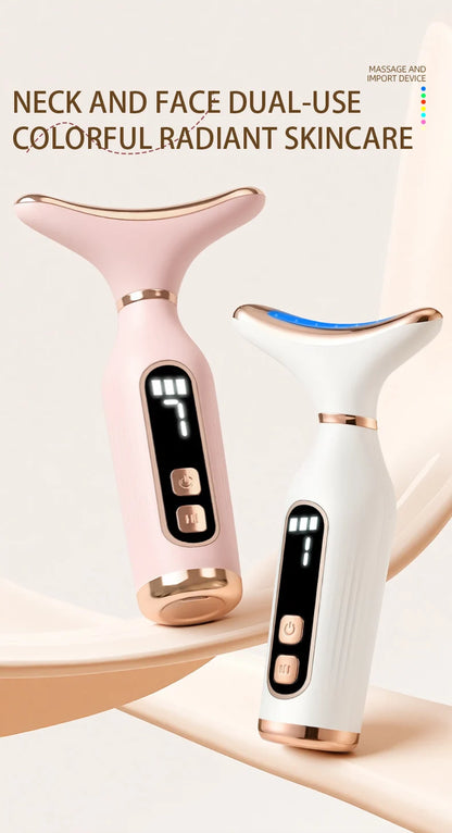 Portable 7-Color LED Light Therapy Massager – Face & Neck Lifting