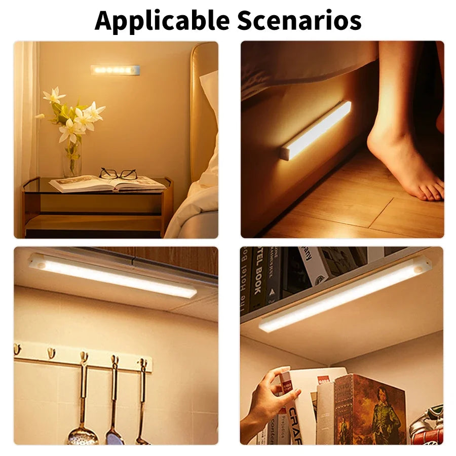 LED Motion Sensor Cabinet Light – Magnetic USB Dimmable Night Lamp