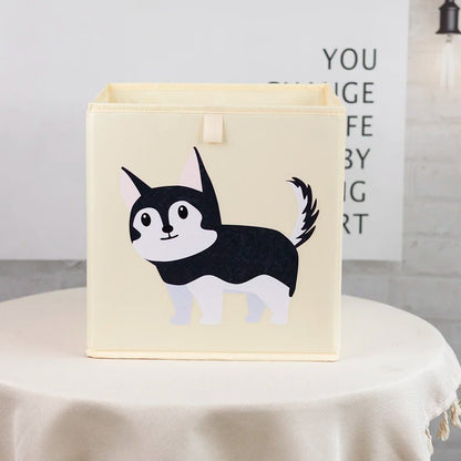 Kids Foldable Storage Cube Bins – Cartoon Toy Organizer