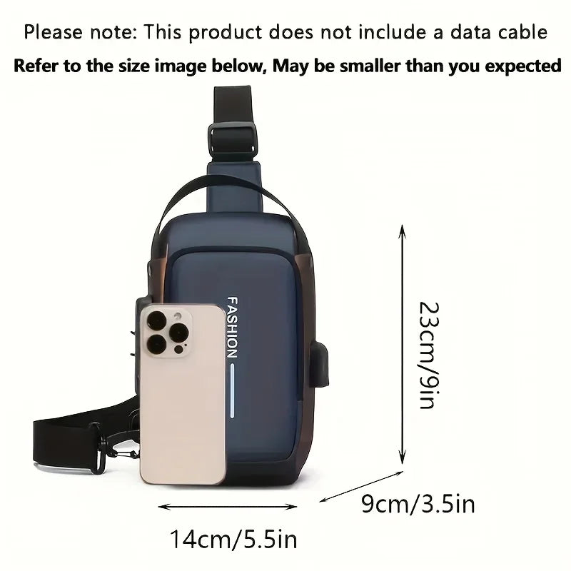 Men's Oxford Sling Bag – Crossbody Chest Pack with Phone Pocket