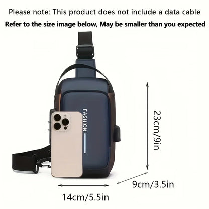 Men's Oxford Sling Bag – Crossbody Chest Pack with Phone Pocket