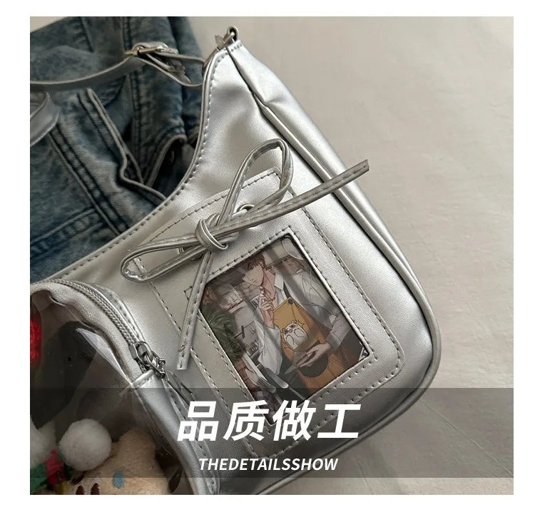 Y2K Transparent Ita Bag – Korean Harajuku Crossbody Purse