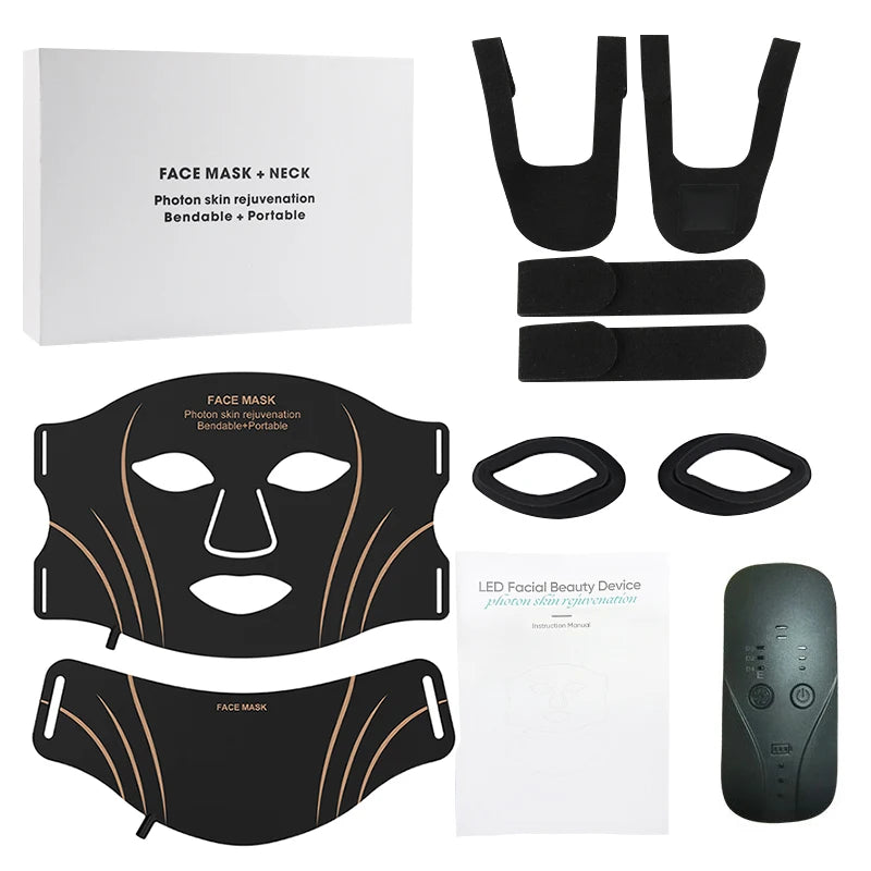 7-Color LED Light Therapy Face & Neck Mask – Anti-Acne Photon